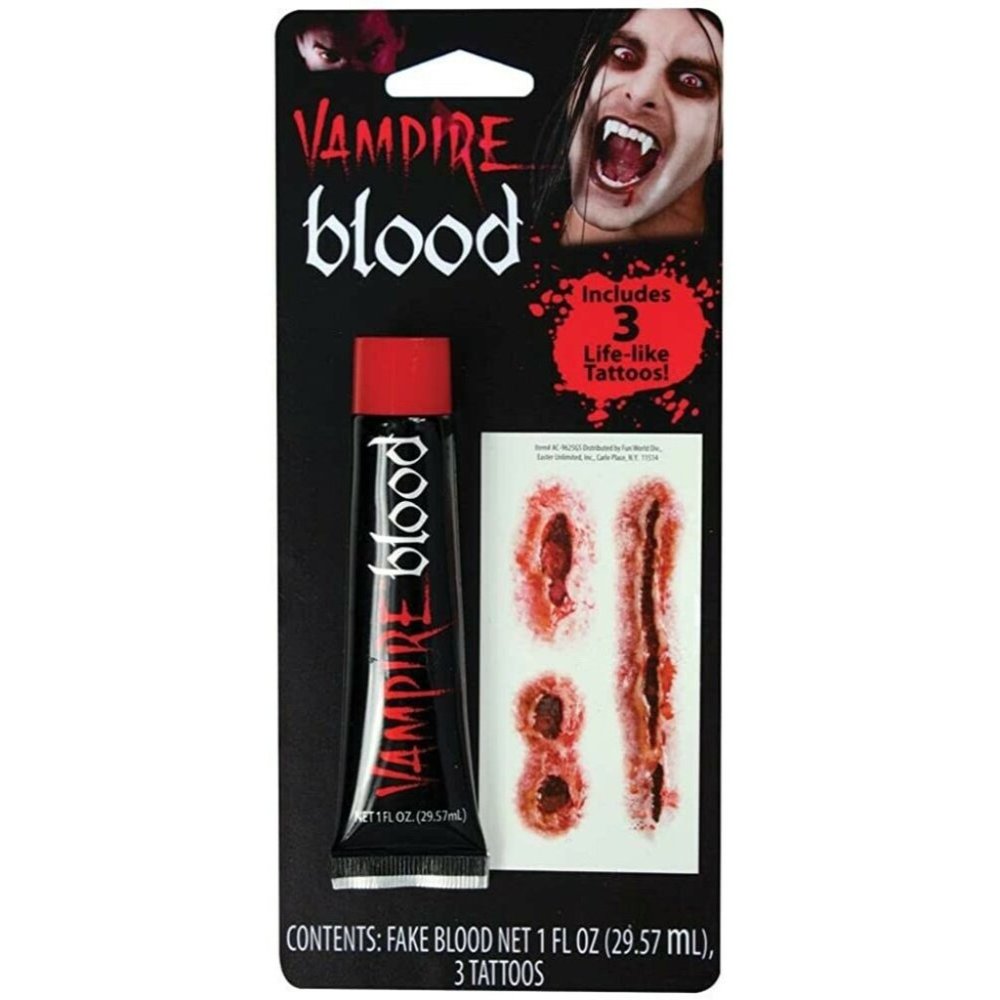 Halloween Vampire Blood &  Scar Makeup Kit  - Costume Theater Face Paint, New